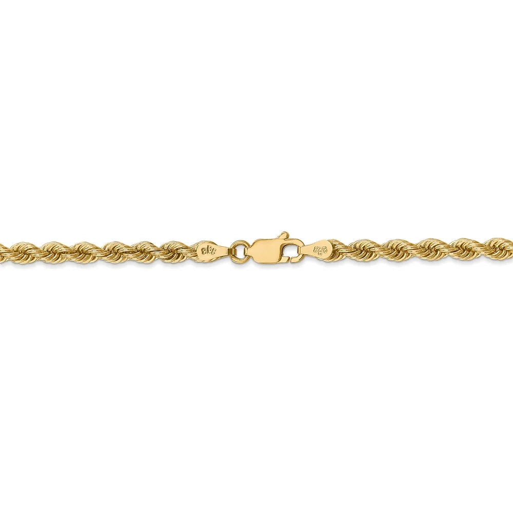 Real 14kt Yellow Gold 18 inch Rope Chain with Lobster Clasp W20499