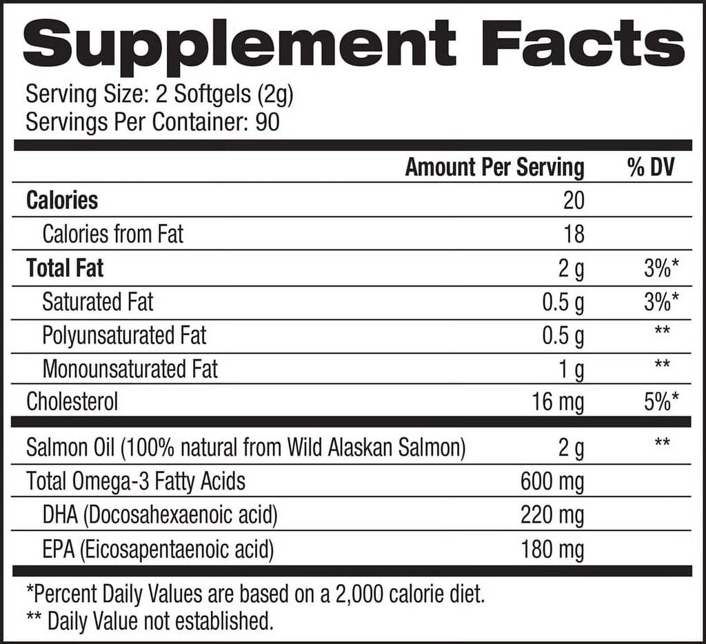 180 Ct Wild Salmon Oil Softgel A640820