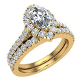 14K Gold Diamond Wedding Ring Set 1.25 CT V436