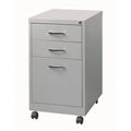 3-Drawer Mobile Filing Cabinet, Platinum/Black Z7472