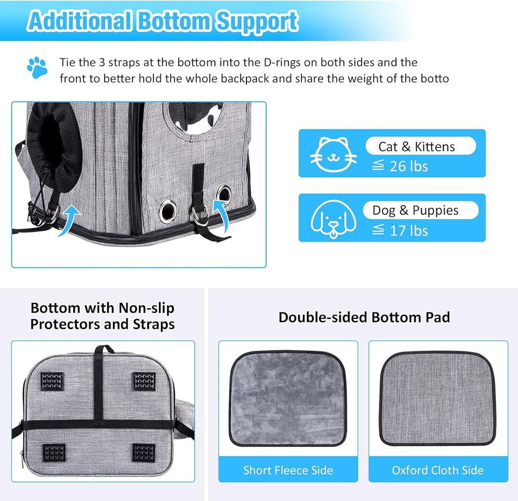 Expandable Pet Carrier Backpack with Breathable Mesh D60090