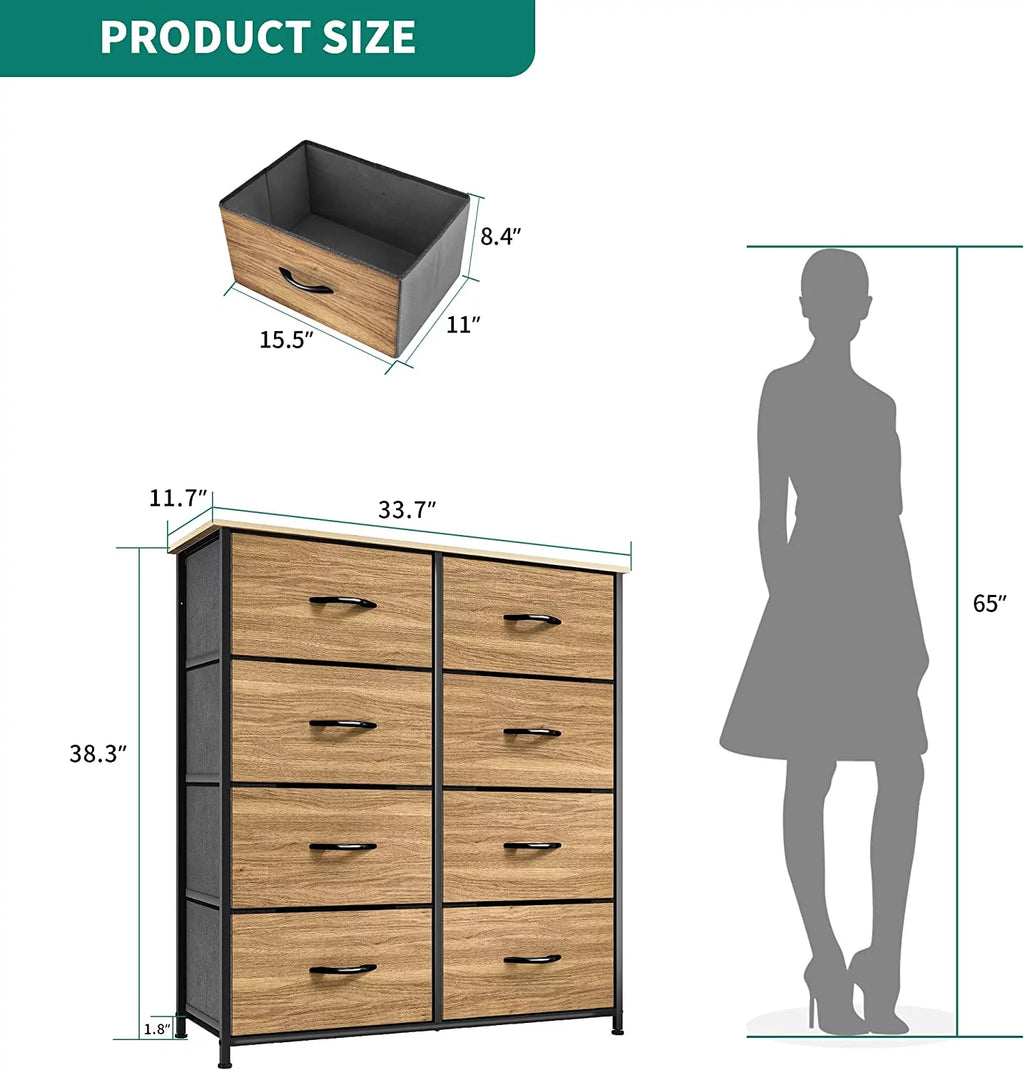 8 Drawer Fabric Dresser L434