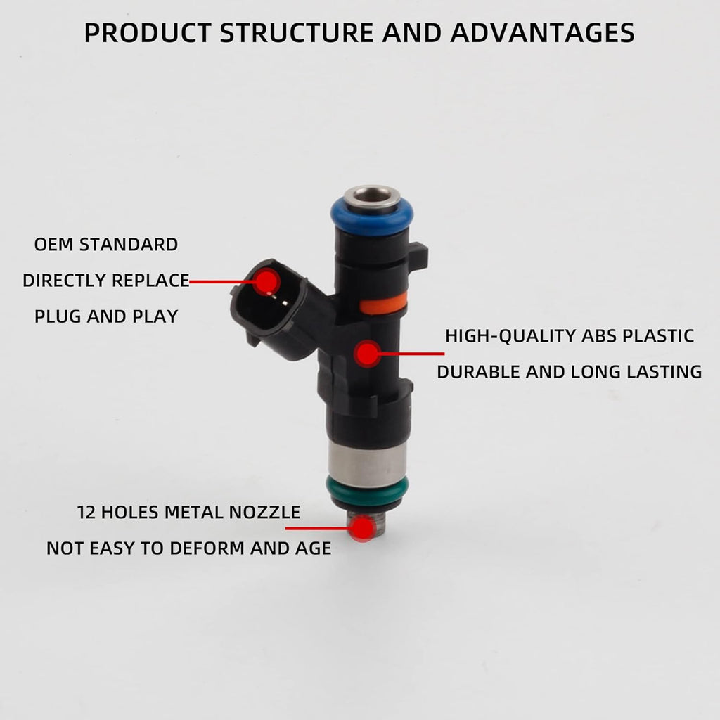 12 Holes 8 pcs Gasoline Fuel Injectors Set U287