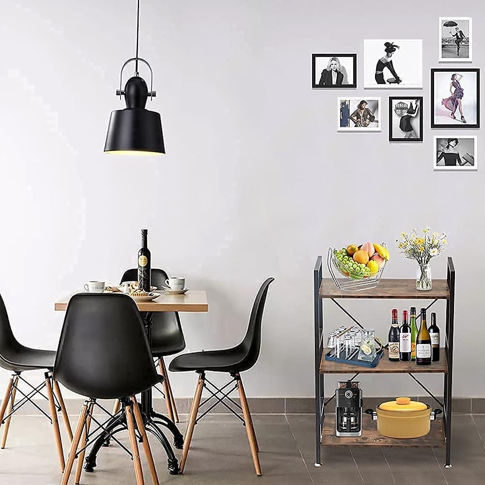 3 Tier Rustic Wood and Metal Bookshelf M632