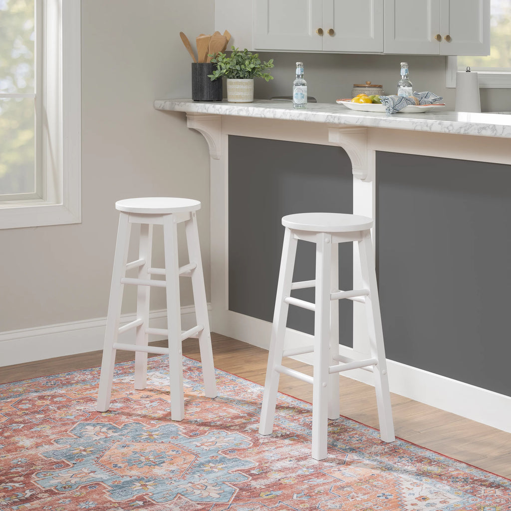 White Wood Bar Stool D719