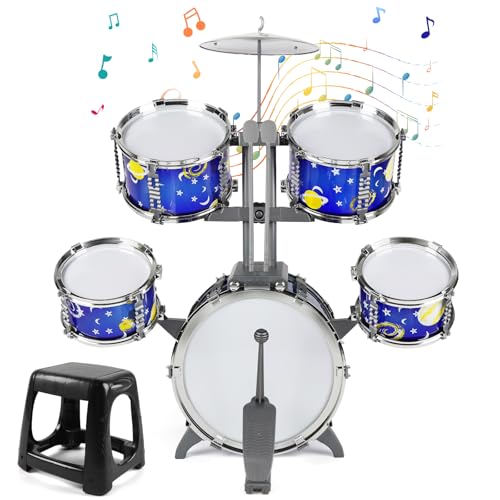 Kids Jazz Drum Set with Stool C8090