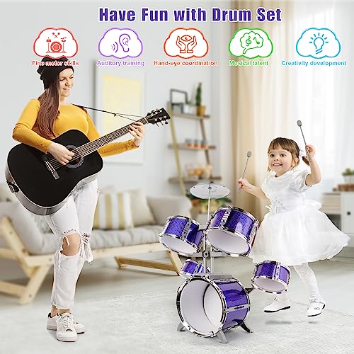 Kids Jazz Drum Set with Stool C8090