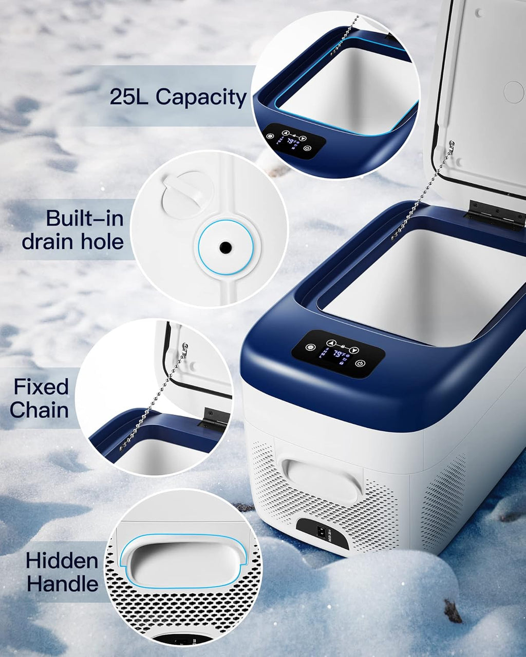 12 Volt 27 Quart Portable Car Refrigerator Freezer with APP Control T392443