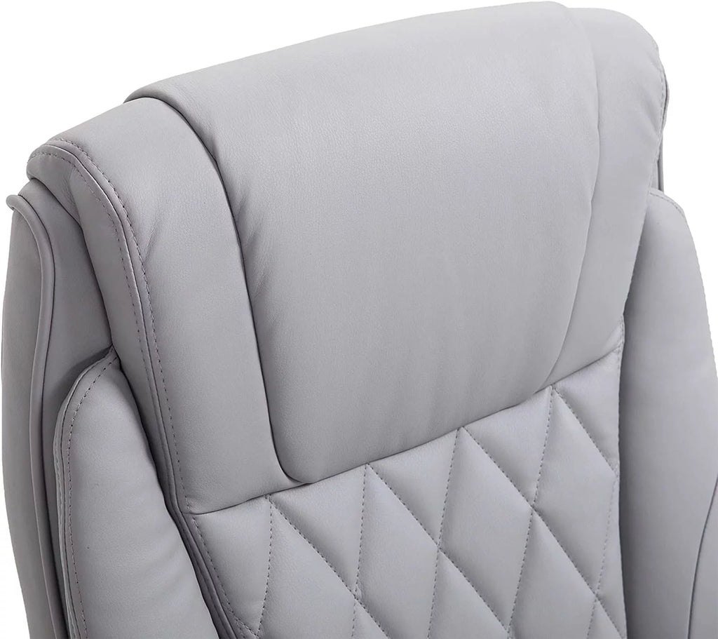 Grey Faux Leather Ergonomic Home Office Chair with Flip Up Arms J70094