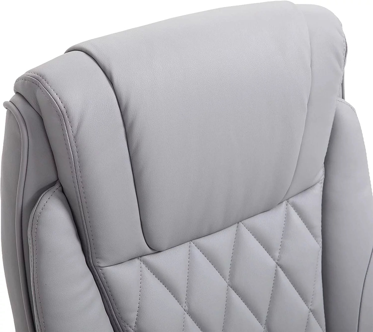 Grey Faux Leather Ergonomic Home Office Chair with Flip Up Arms J70094