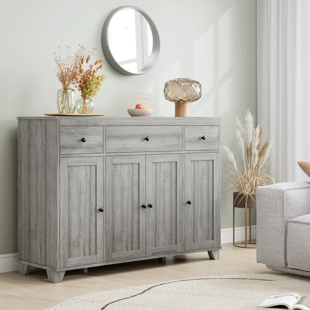 White 3 Drawer Buffet Sideboard Cabinet A5461