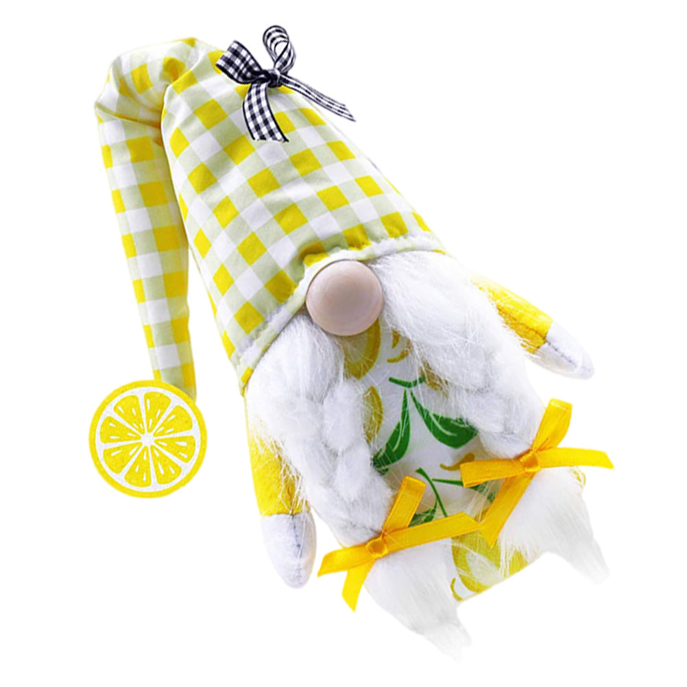 Lemon Pattern Plush Gnome Doll U7611