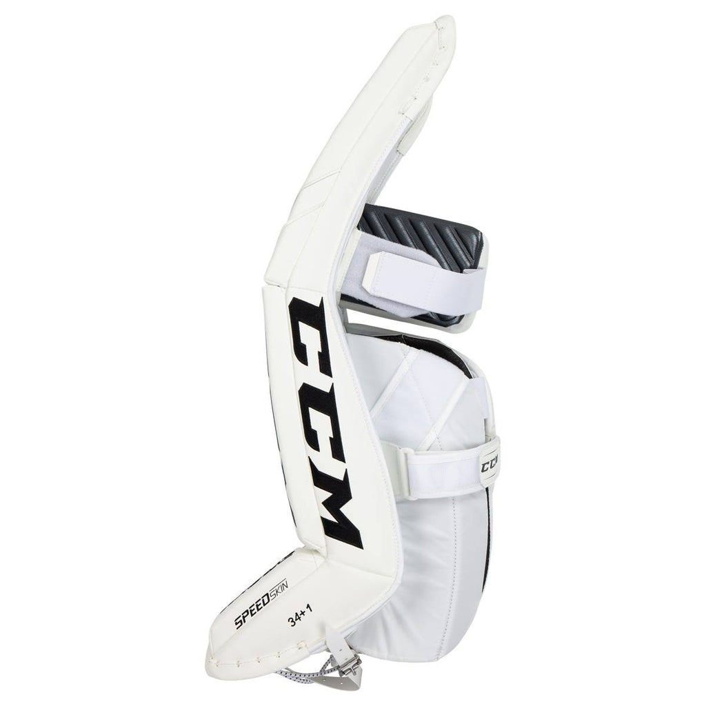 White Senior Goalie Leg Pads Size 33+1in B2271