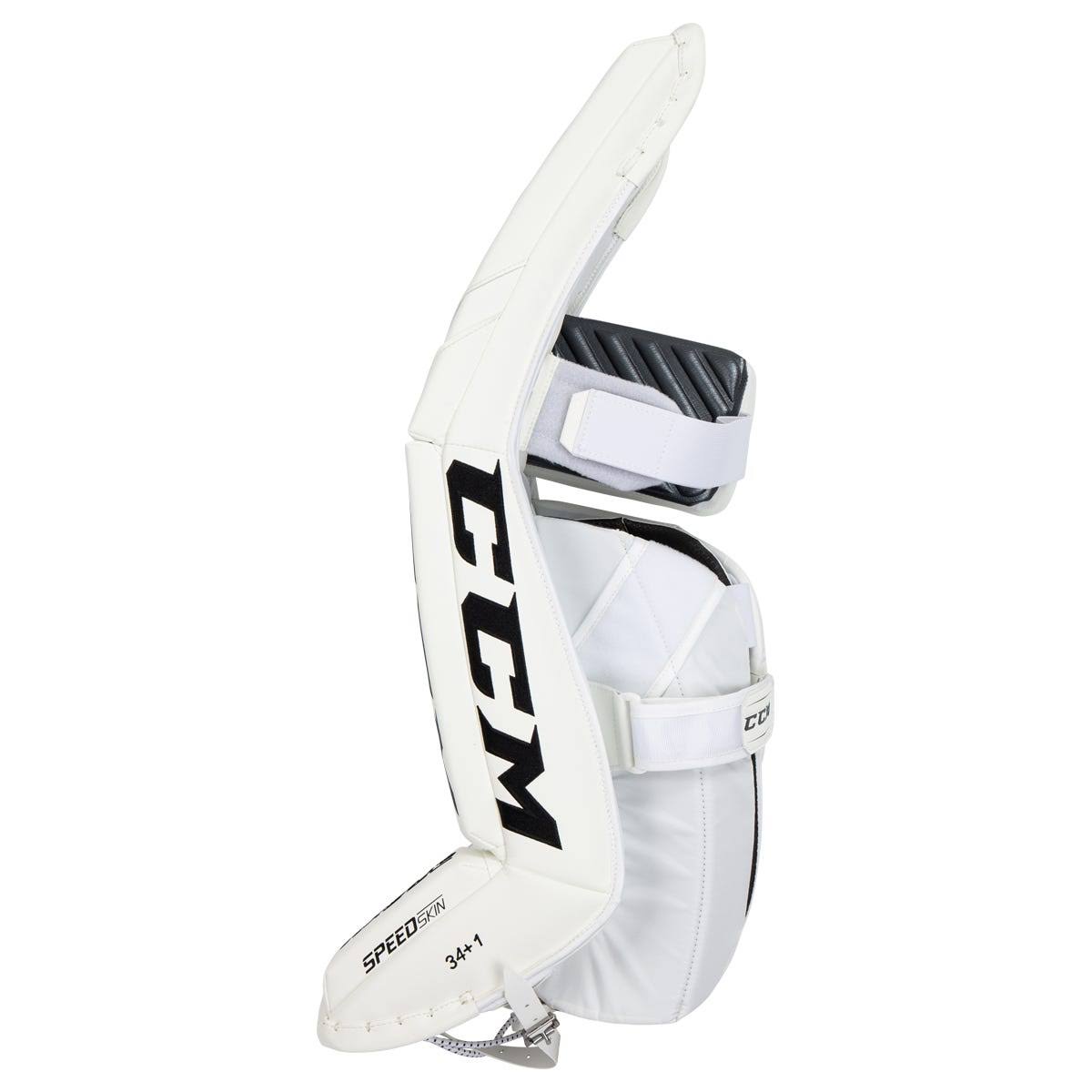 White Senior Goalie Leg Pads Size 33+1in B2271