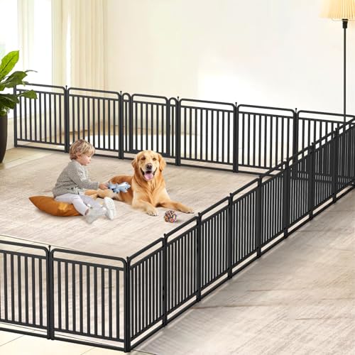 32 Inch 16 Panels Foldable Metal Dog Playpen with Doors V153