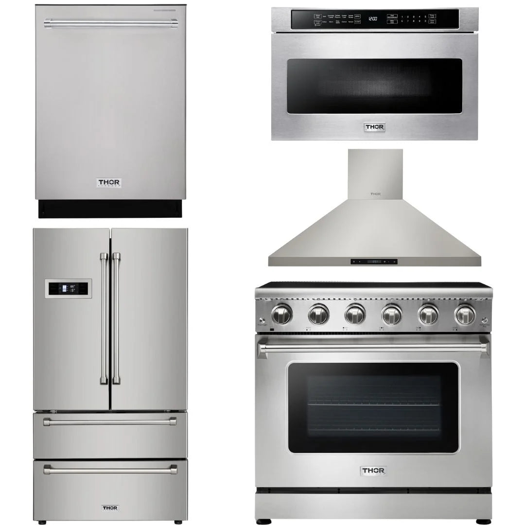 36 Electric Range, Range Hood, Microwave, Refrigerator, Dishwasher D582480