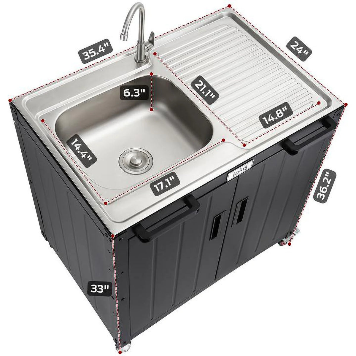 Freestanding Utility Sink with Storage Cabinet O82248