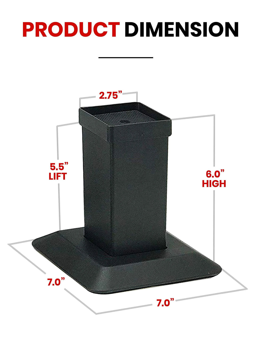 Aluminum Bed Riser 5.5 Inch Lift 4 Pack H20019