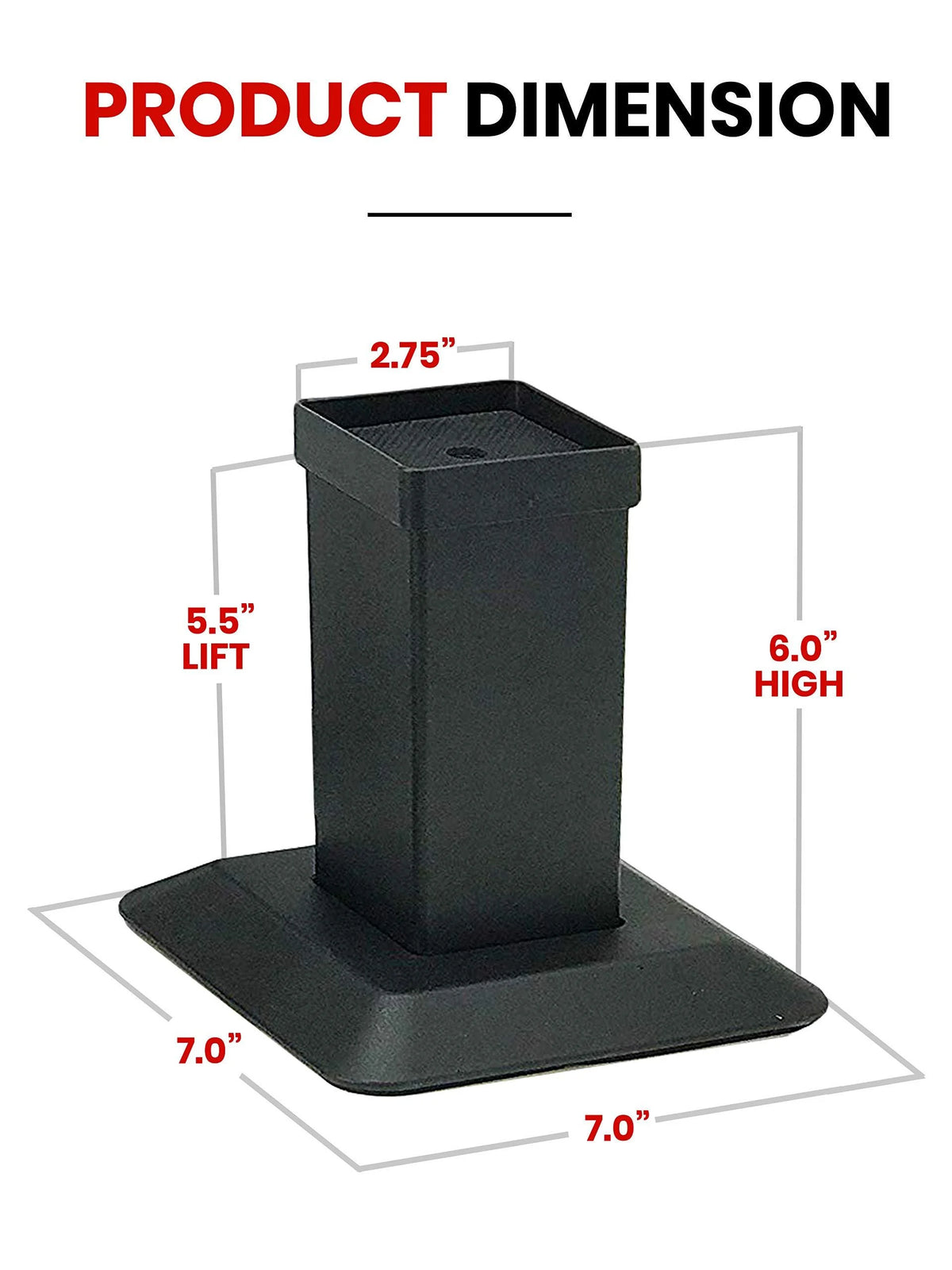 Aluminum Bed Riser 5.5 Inch Lift 4 Pack H20019