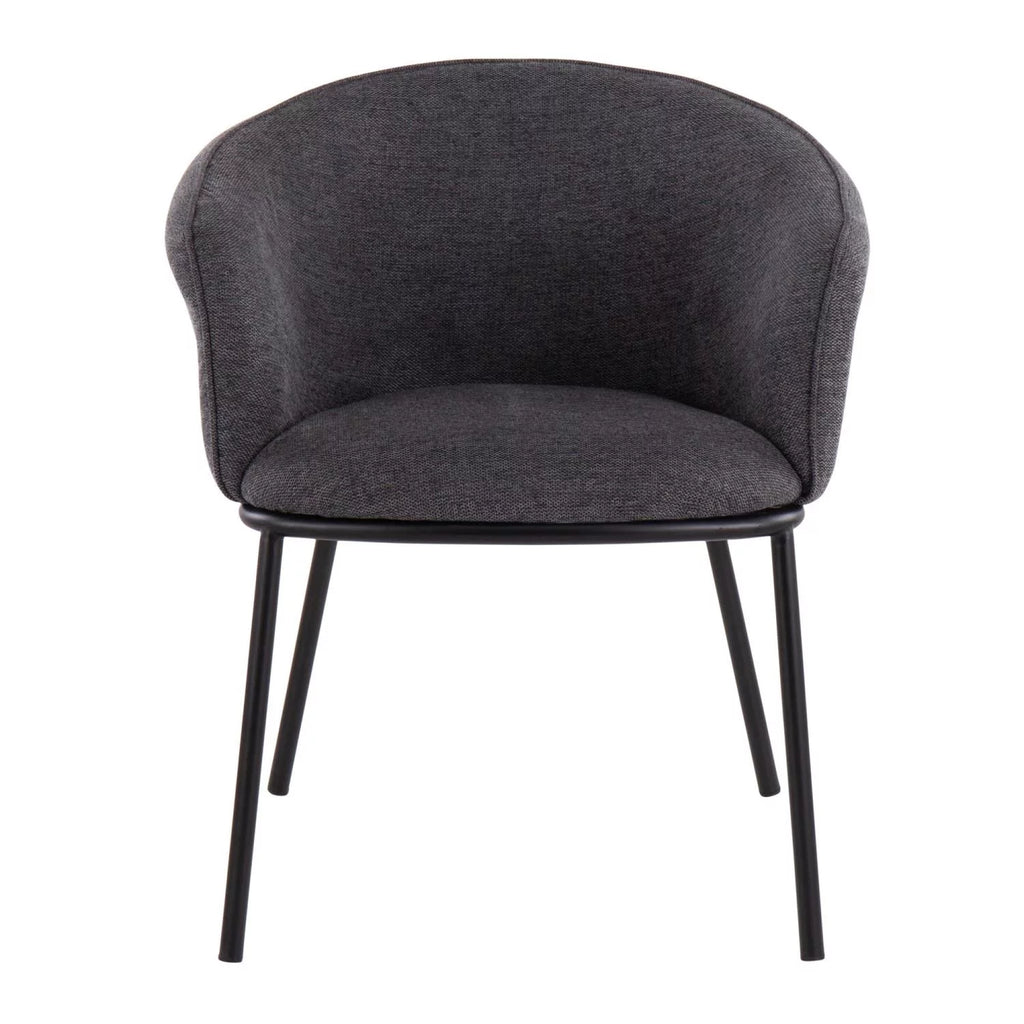 Black Steel and Charcoal Fabric Chair K677
