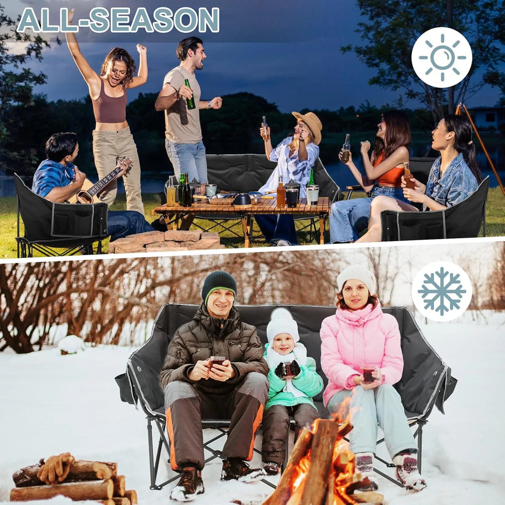 Oversized Heated Two Person Folding Camping Chair Z578425