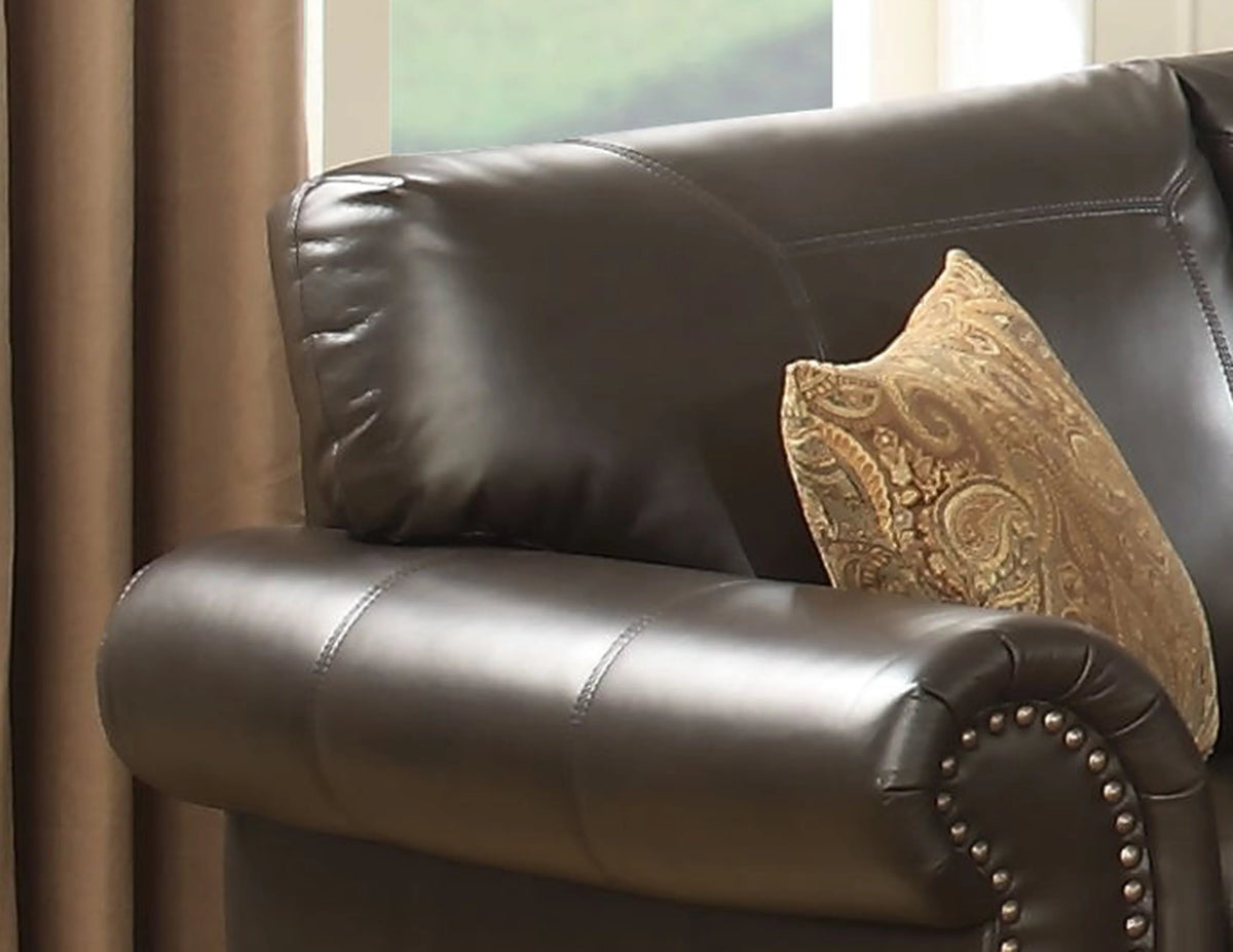 Brown Leather Gel Sofa W76856