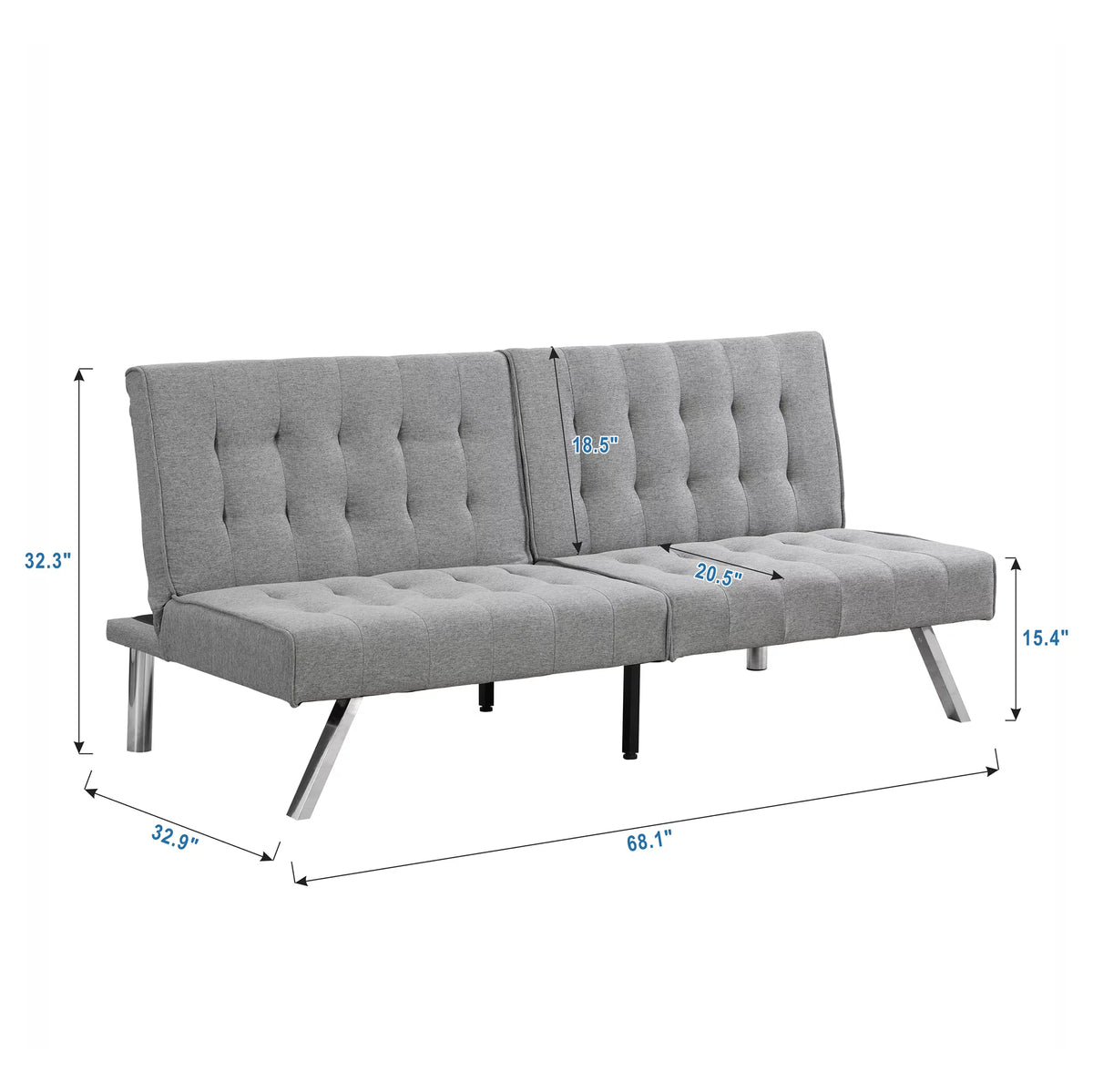 Gray Fabric Sofa Bed F77540