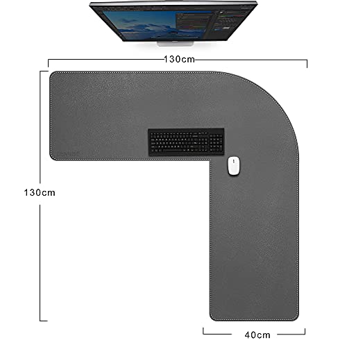 Grey 39.3x47.2x13 inches Corner Leather Desk Pad B55332