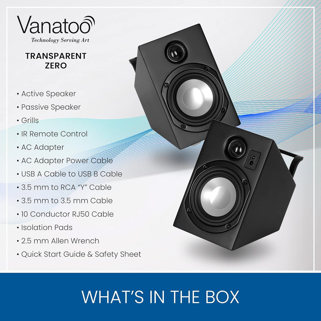 Black Set of 2 Powered Speakers U9364