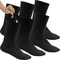 Cotton Non Binding Thin Diabetic Crew Socks 6 Pairs Black H693