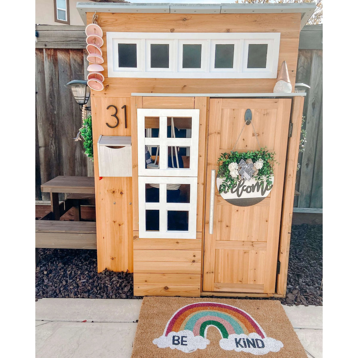Wooden Outdoor Playhouse with Picnic Table P3941