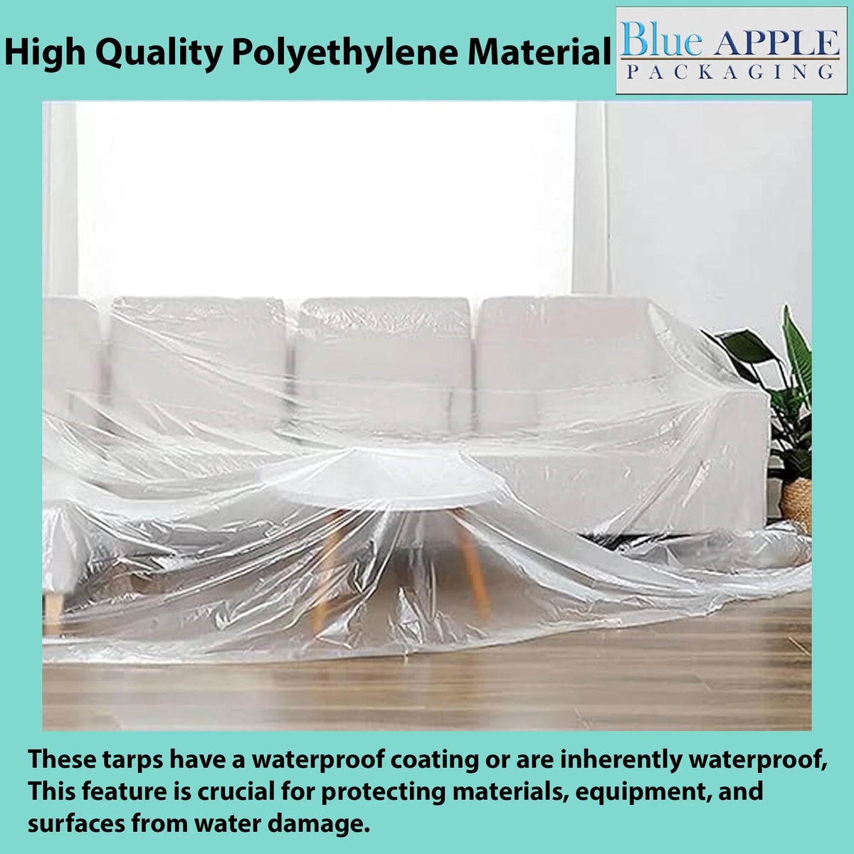 6Mil Clear LDPE Plastic Sheeting Tarp (12ft x 100ft) E587993
