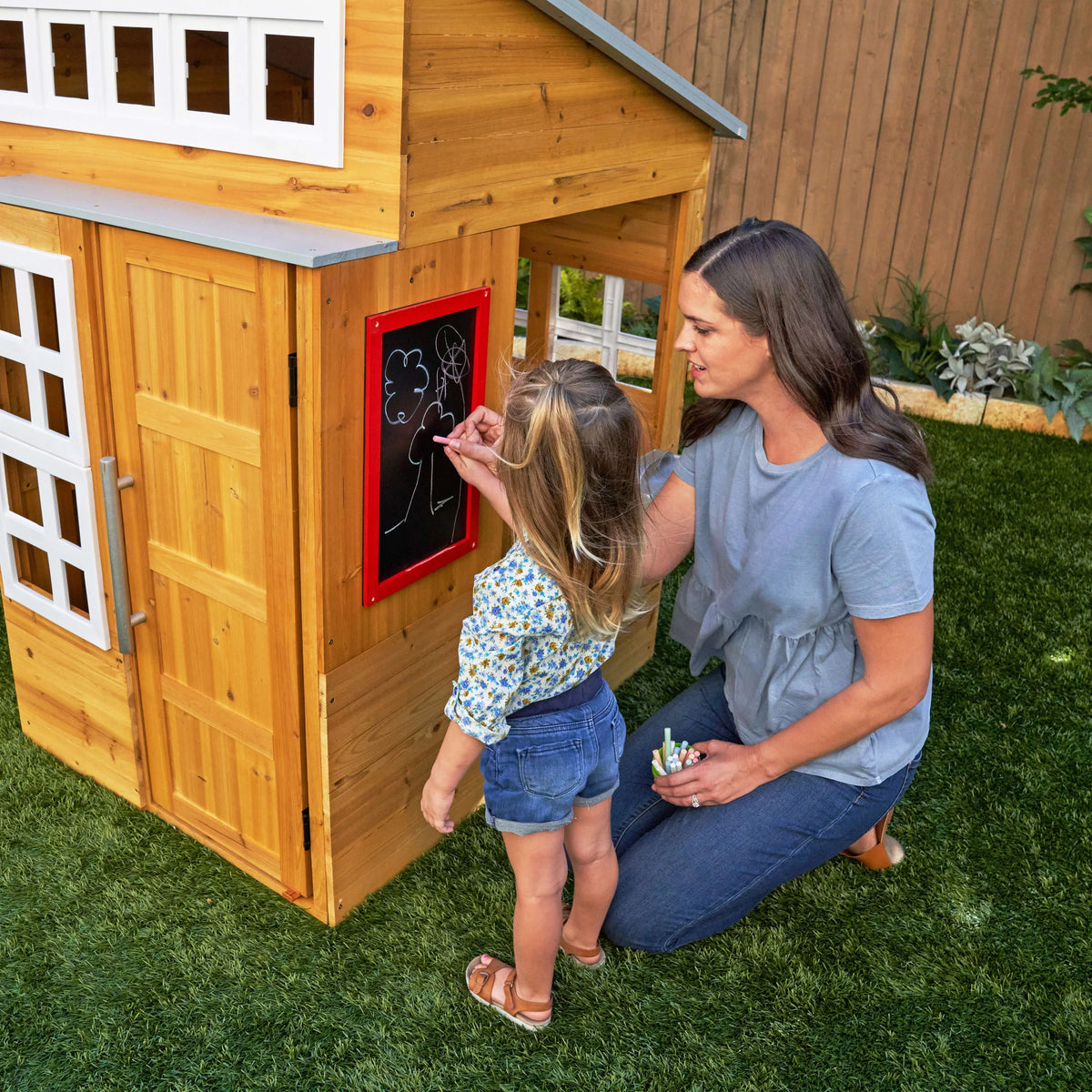 Wooden Outdoor Playhouse with Picnic Table P3941