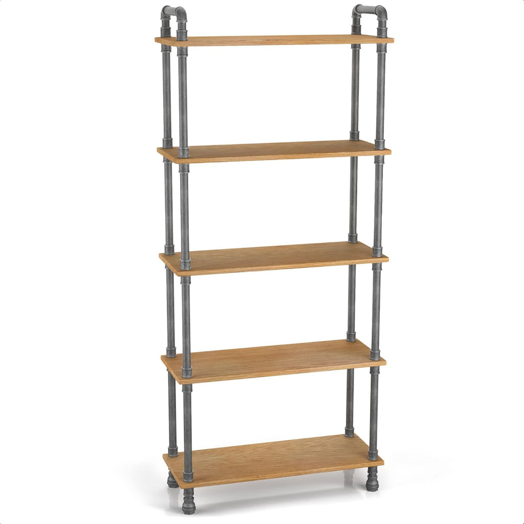 5-Tier Solid Pine Open Wood Bookcase S538577