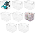 Clear 8 Pack Plastic Storage Organizer Bin Basket with Handle N2012