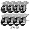 3.5 inch All Steel Metal Swivel Plate Caster Wheels 8 Pack Q365