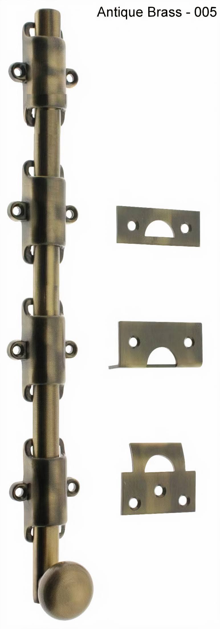 36 in. Heavy Duty Surface Bolt with Round Knob, Antique Brass K81173