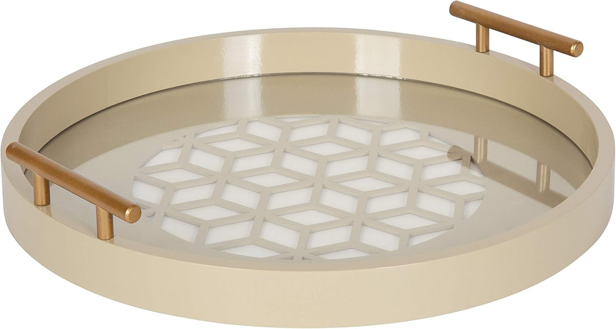 Sand Light Brown Round Decorative Tray P68388