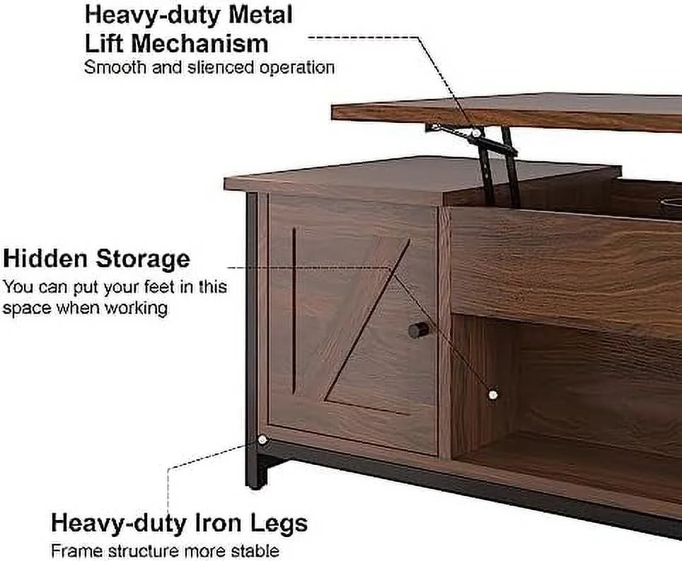 41.7" Lift Top Coffee Table with Drawer and Hidden Compartment H17169