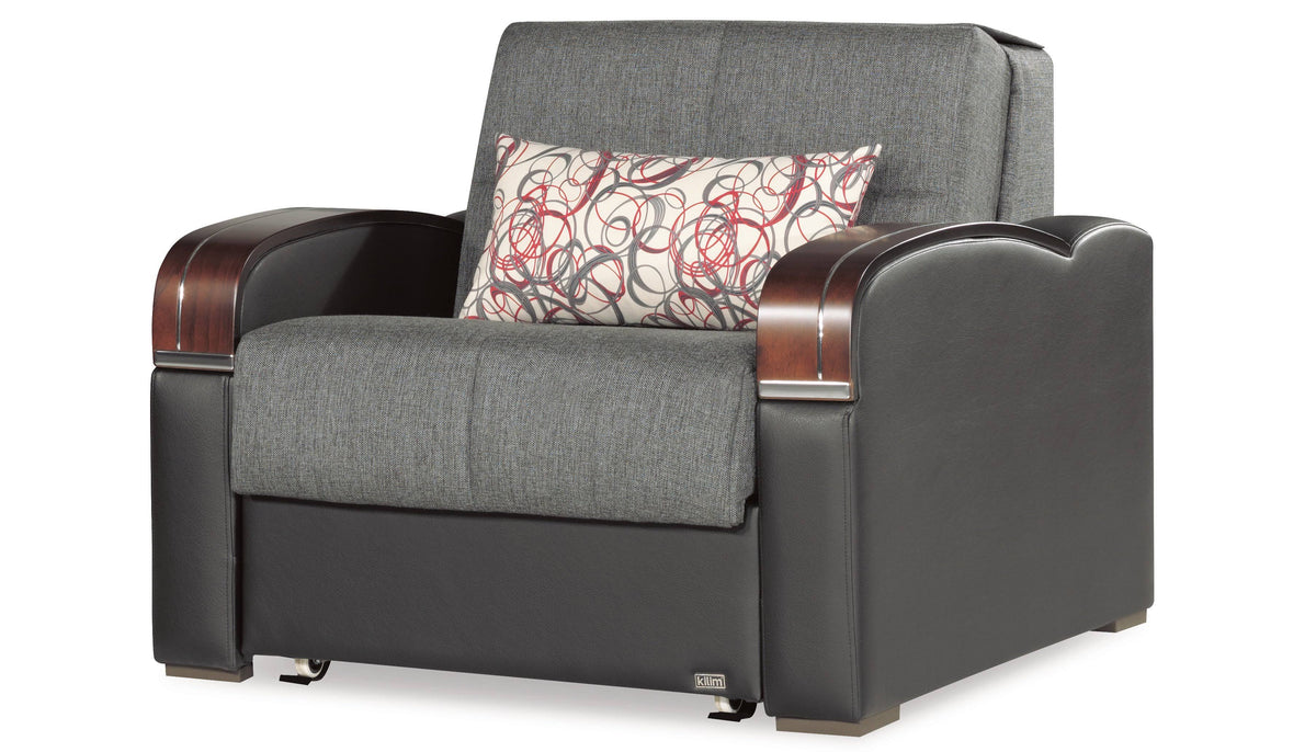 Gray Polyester Sleeper Chair B37850