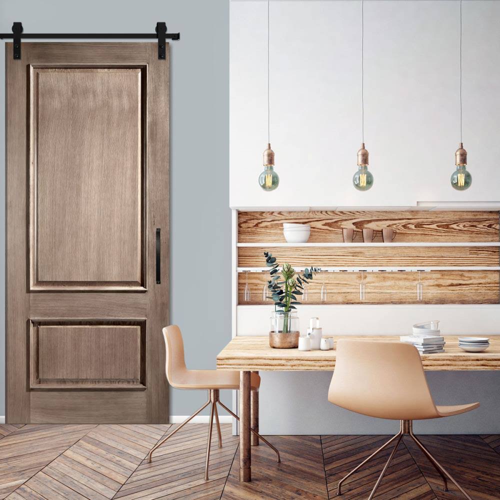Black Barn Door Hardware Set with 8 ft Track O8792