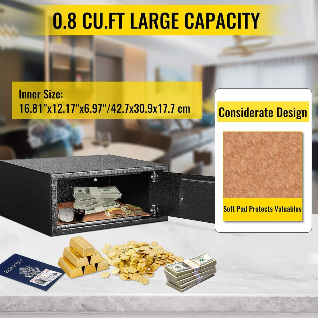0.8 Cubic Feet Carbon Steel Digital Safe Box with Two Keys O413