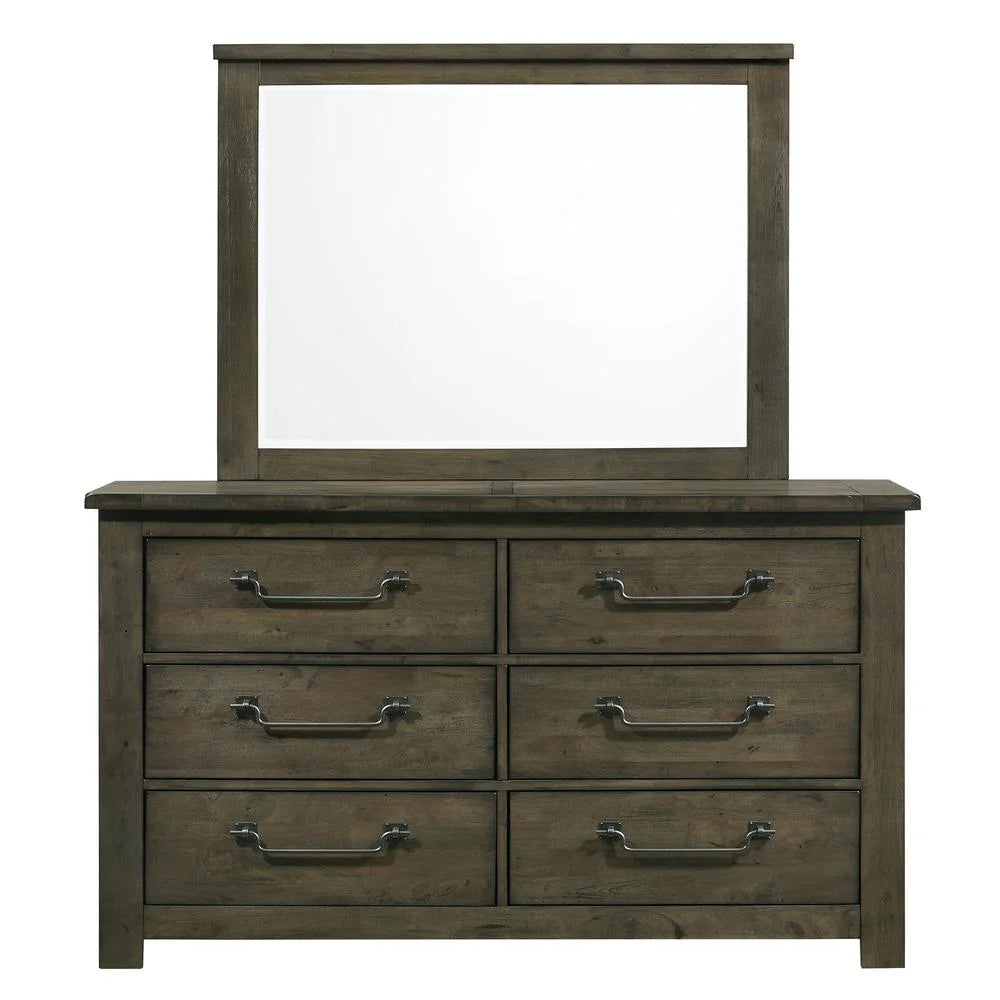Grey 6-Drawer Dresser with Mirror Set I704