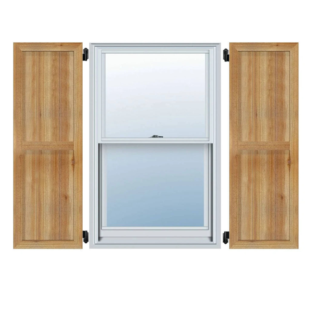 Framed Board-n-Batten Shutters, Rough Sawn Western Red Cedar (Per Pair) D1580