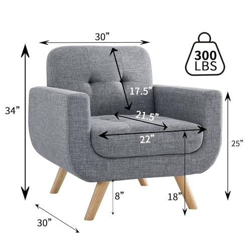 Beige Linen Accent Armchair U83252
