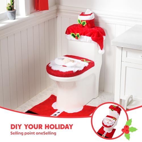 2 Set 5 Pieces Christmas Theme Bathroom Decoration Set F600632