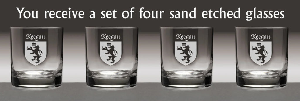 Set of 4 Etched Tumbler Glasses G371