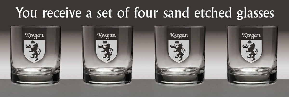 Set of 4 Etched Tumbler Glasses G371