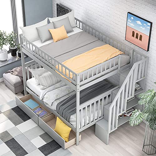 Queen Size Murphy Bed with Storage Drawer and Charging Station D726