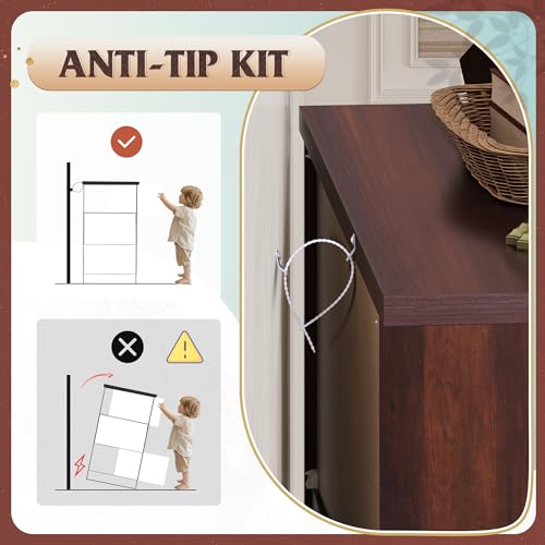 Black 5 Drawer Wood Dresser J6707